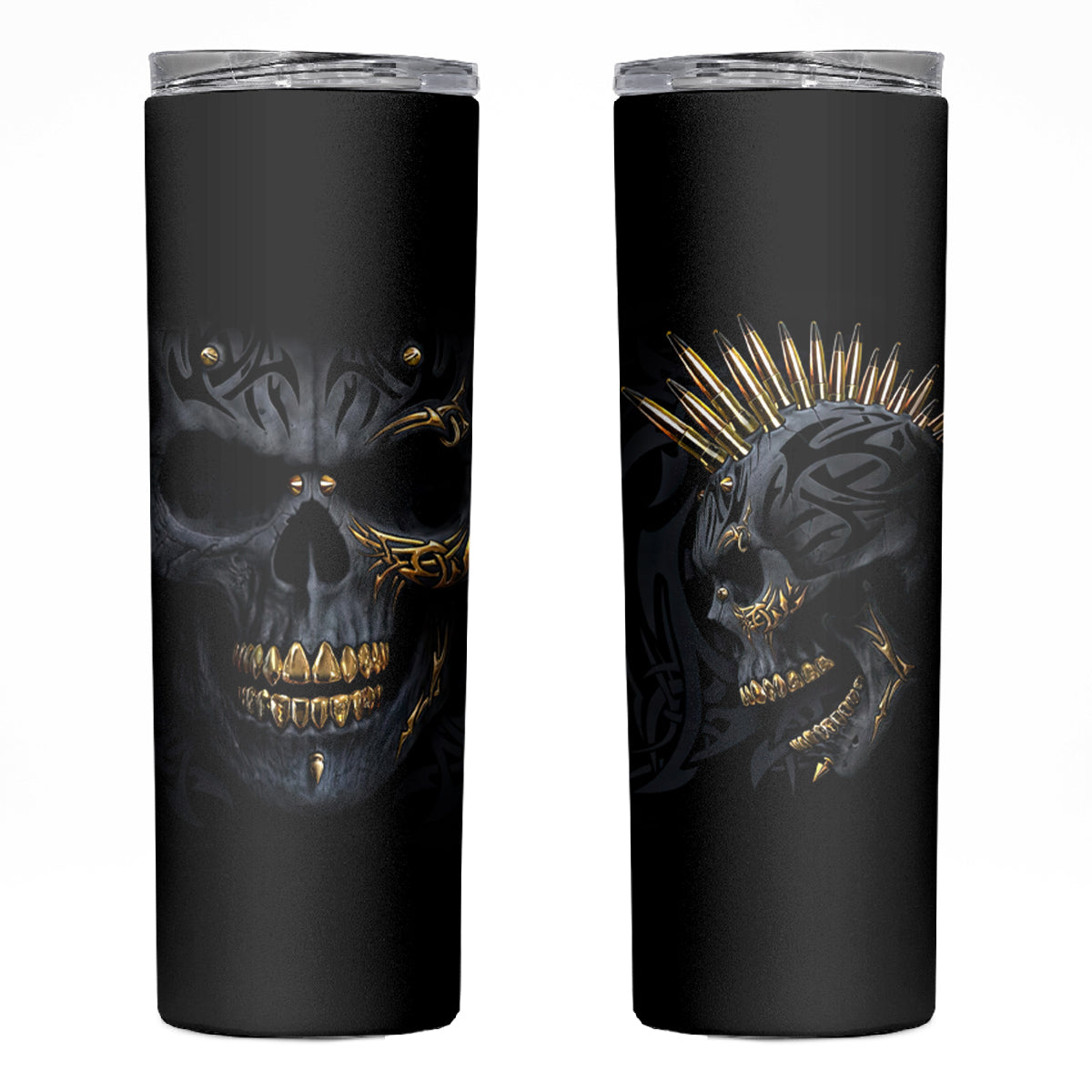 Skull Skinny Tumbler Golden Skull Gangster