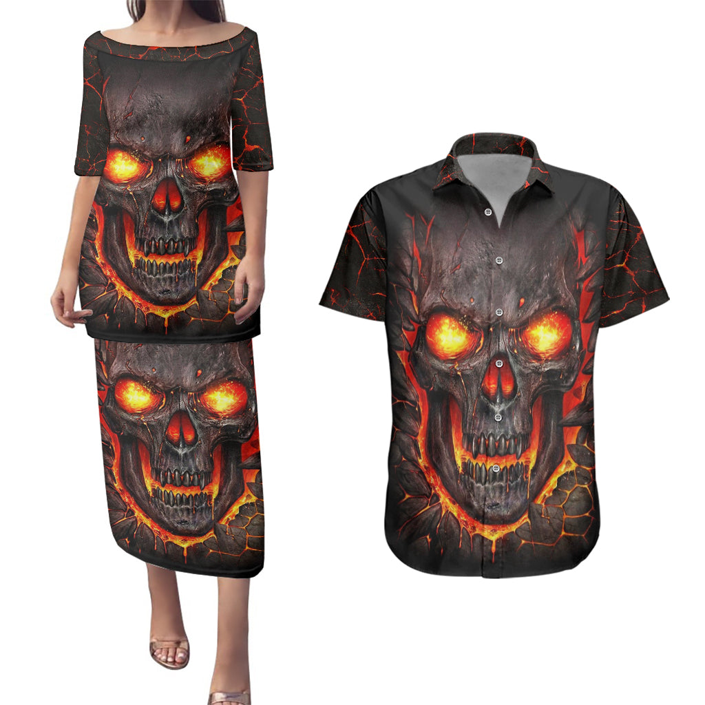 skull-couples-matching-puletasi-dress-and-hawaiian-shirt-flame-skull-lava-inside