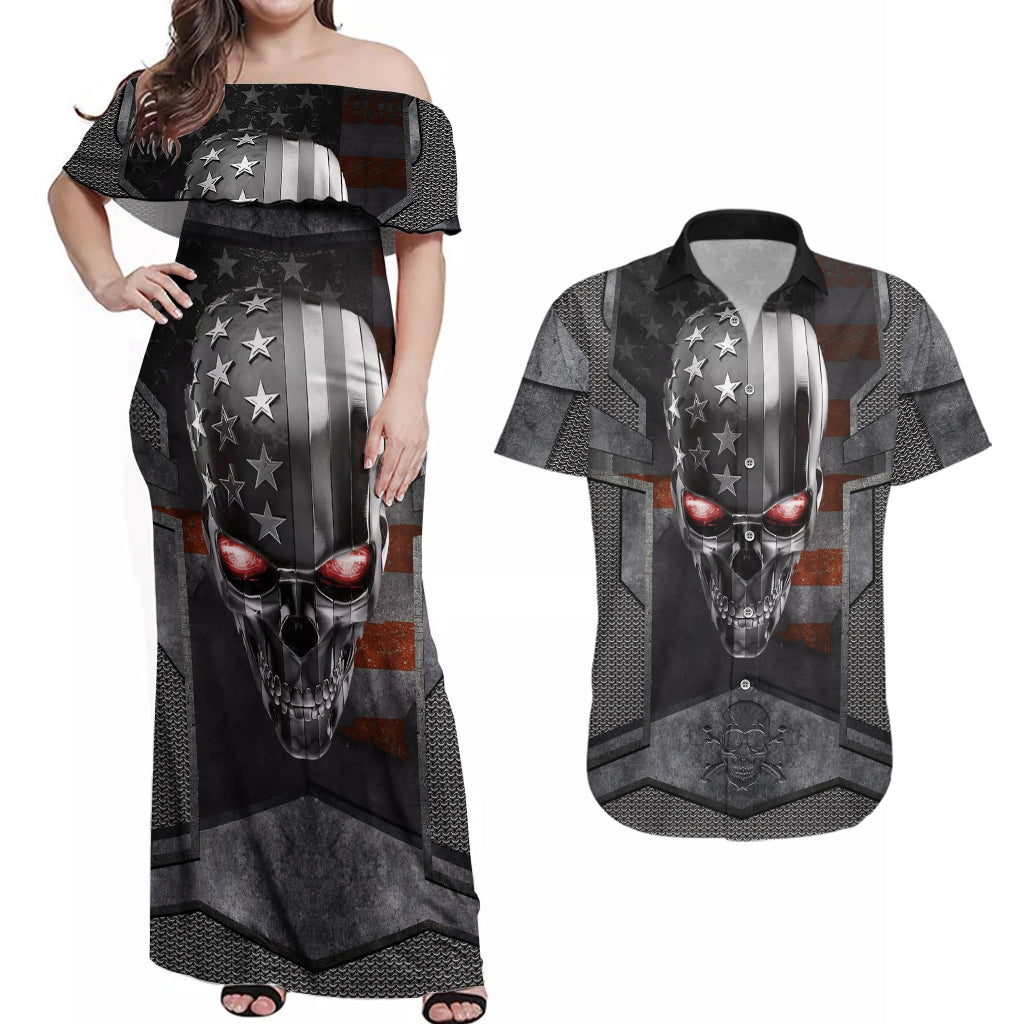 skull-couples-matching-off-shoulder-maxi-dress-and-hawaiian-shirt-metal-head-skull-american