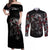 skull-couples-matching-off-shoulder-maxi-dress-and-long-sleeve-button-shirts-riding-motocycle-girl-rose