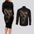 skull-couples-matching-long-sleeve-bodycon-dress-and-long-sleeve-button-shirts-mummy-face-inside