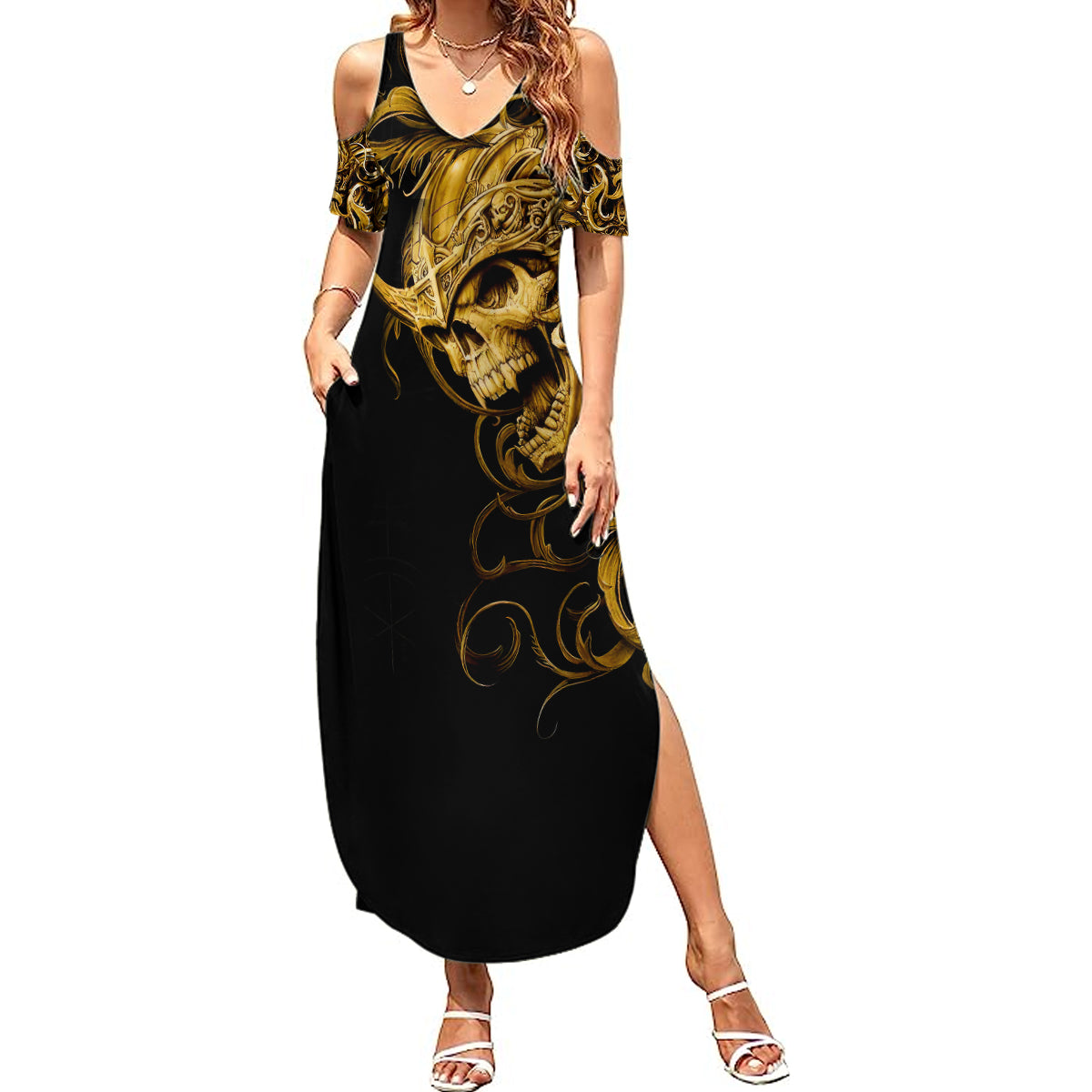 skull-summer-maxi-dress-golden-warrior-royal