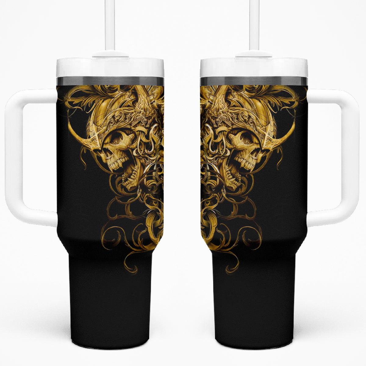 Skull Tumbler With Handle Golden Warrior Royal