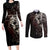 skull-couples-matching-long-sleeve-bodycon-dress-and-long-sleeve-button-shirts-silver-warrior-royal