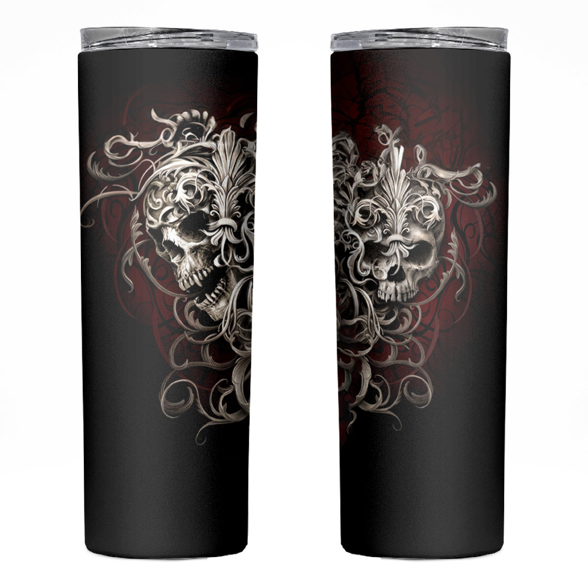 Skull Skinny Tumbler Silver Warrior Royal