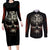 skull-couples-matching-long-sleeve-bodycon-dress-and-long-sleeve-button-shirts-head-skeleton-cross-skull