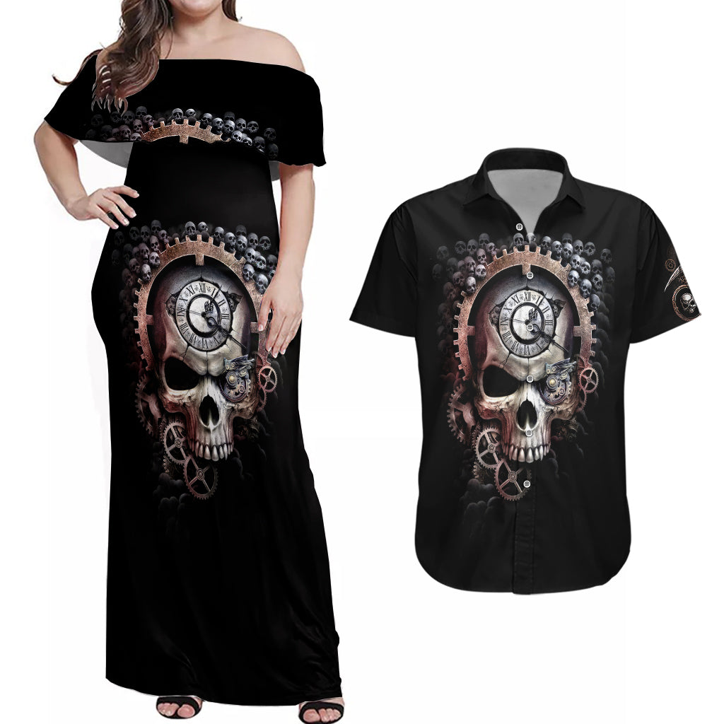 skull-couples-matching-off-shoulder-maxi-dress-and-hawaiian-shirt-skull-grim-time-reaper