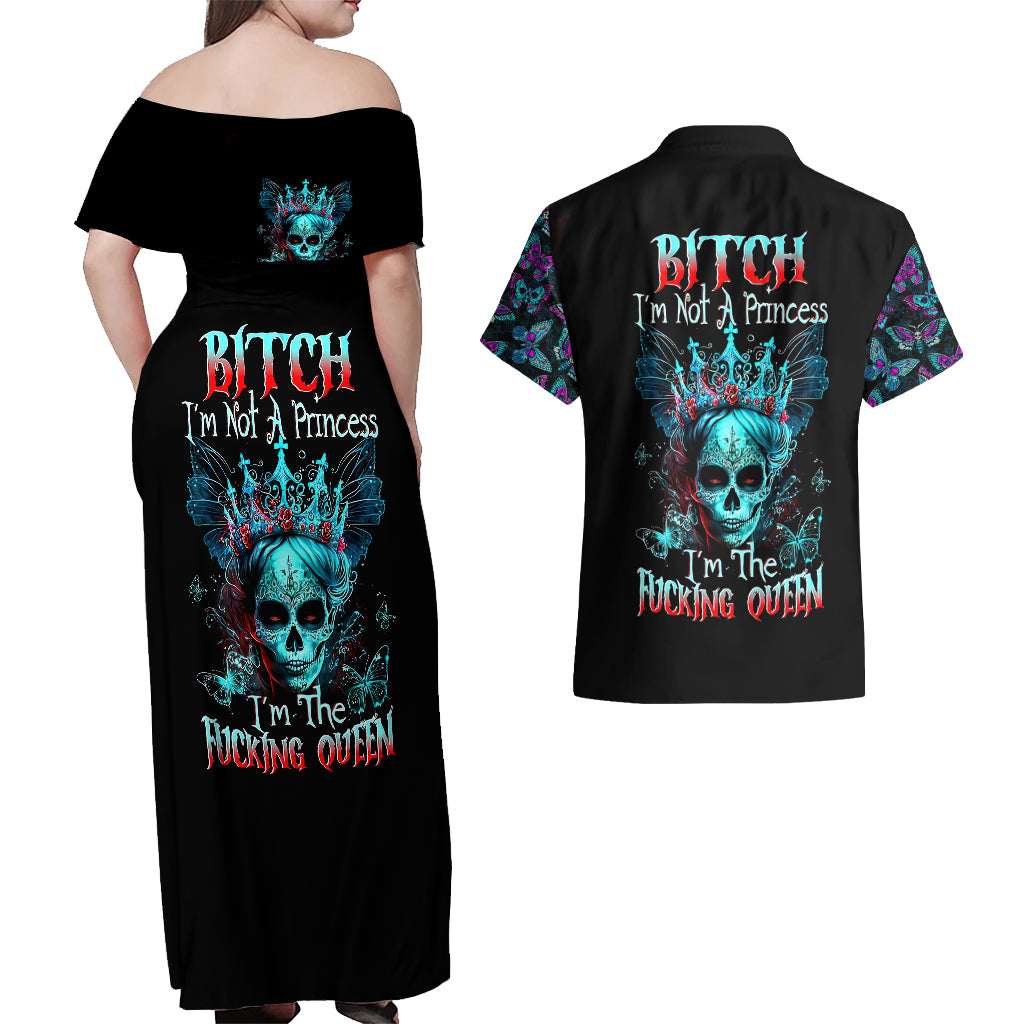 da-de-los-muertos-skull-couples-matching-off-shoulder-maxi-dress-and-hawaiian-shirt-im-not-a-princess-im-the-queen