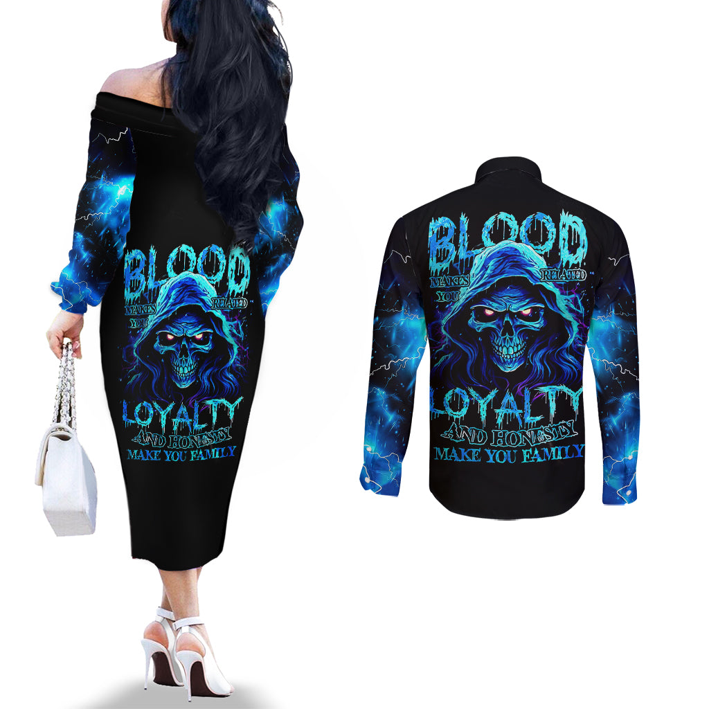 blue-flame-skull-couples-matching-off-the-shoulder-long-sleeve-dress-and-long-sleeve-button-shirts-blood-make-you-related