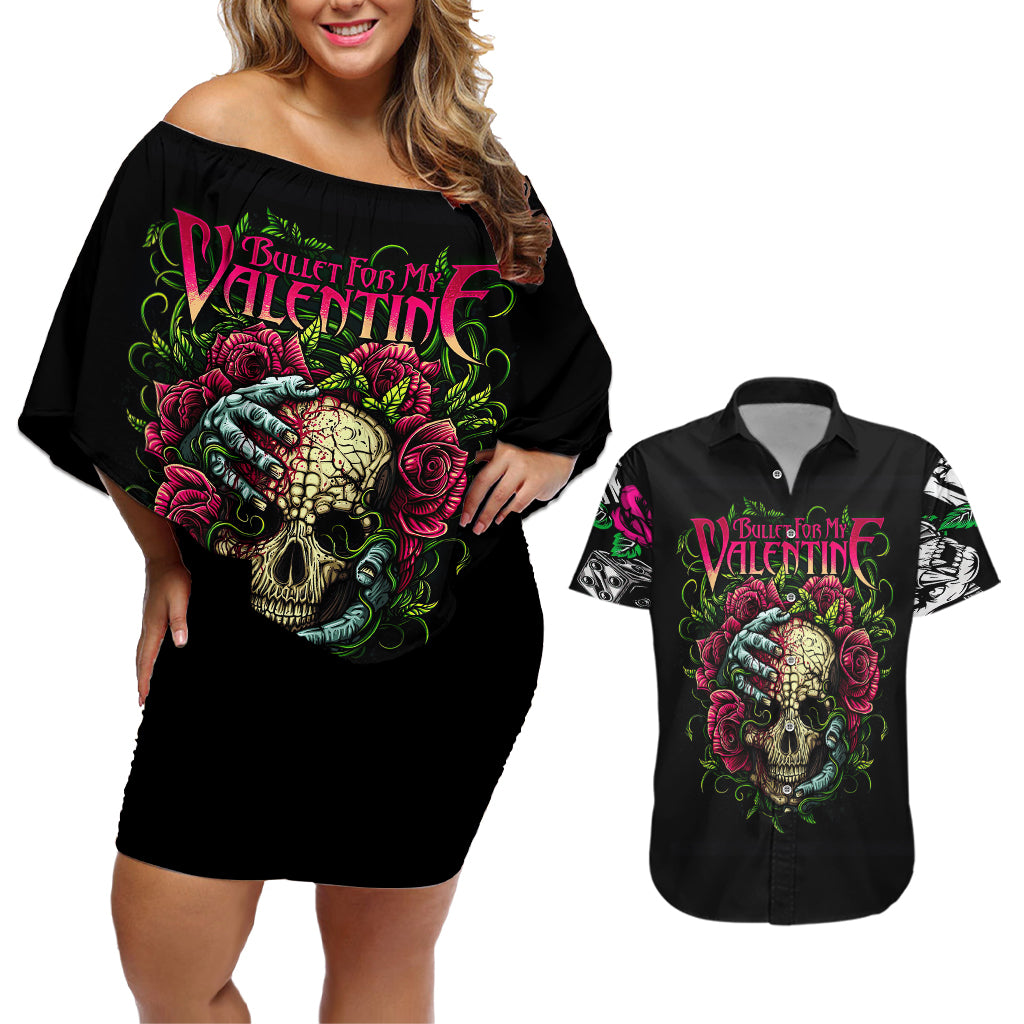 viper-skull-couples-matching-off-shoulder-short-dress-and-hawaiian-shirt-bullet-for-my-valentine