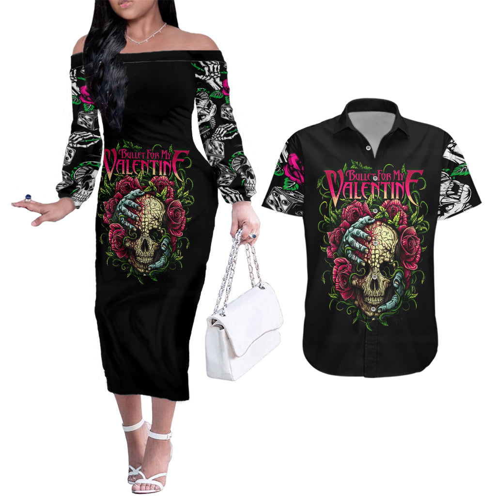 viper-skull-couples-matching-off-the-shoulder-long-sleeve-dress-and-hawaiian-shirt-bullet-for-my-valentine