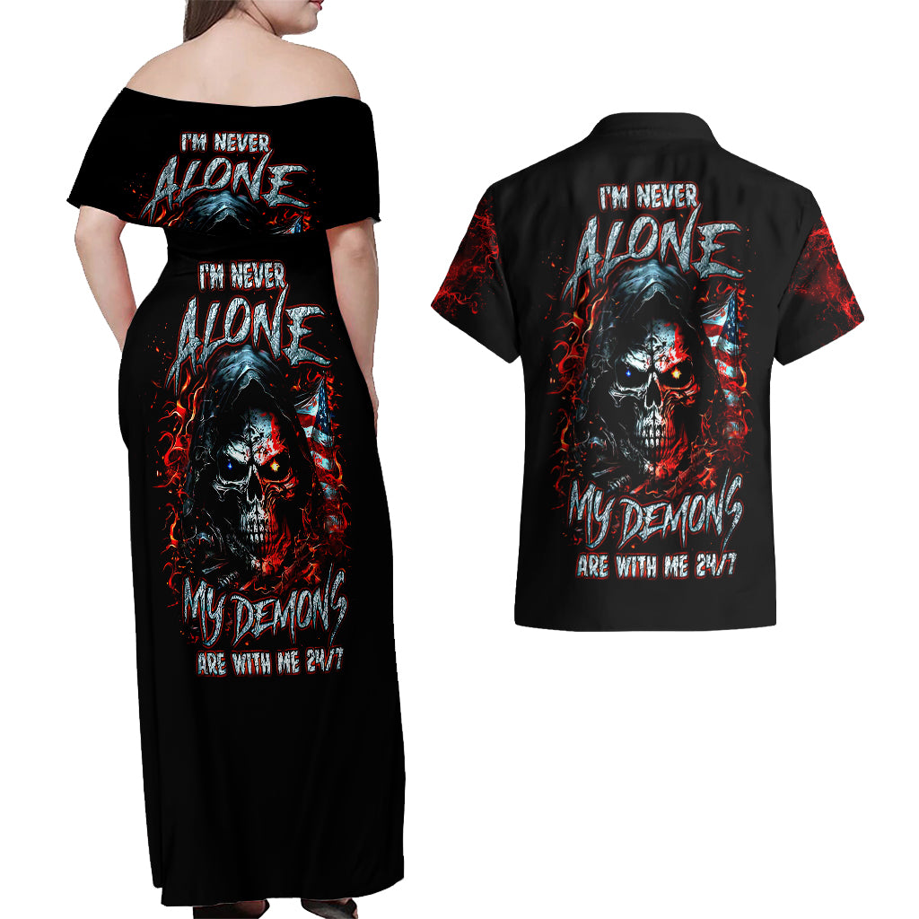 blood-skull-couples-matching-off-shoulder-maxi-dress-and-hawaiian-shirt-i-never-alone-my-demon-with-me-247