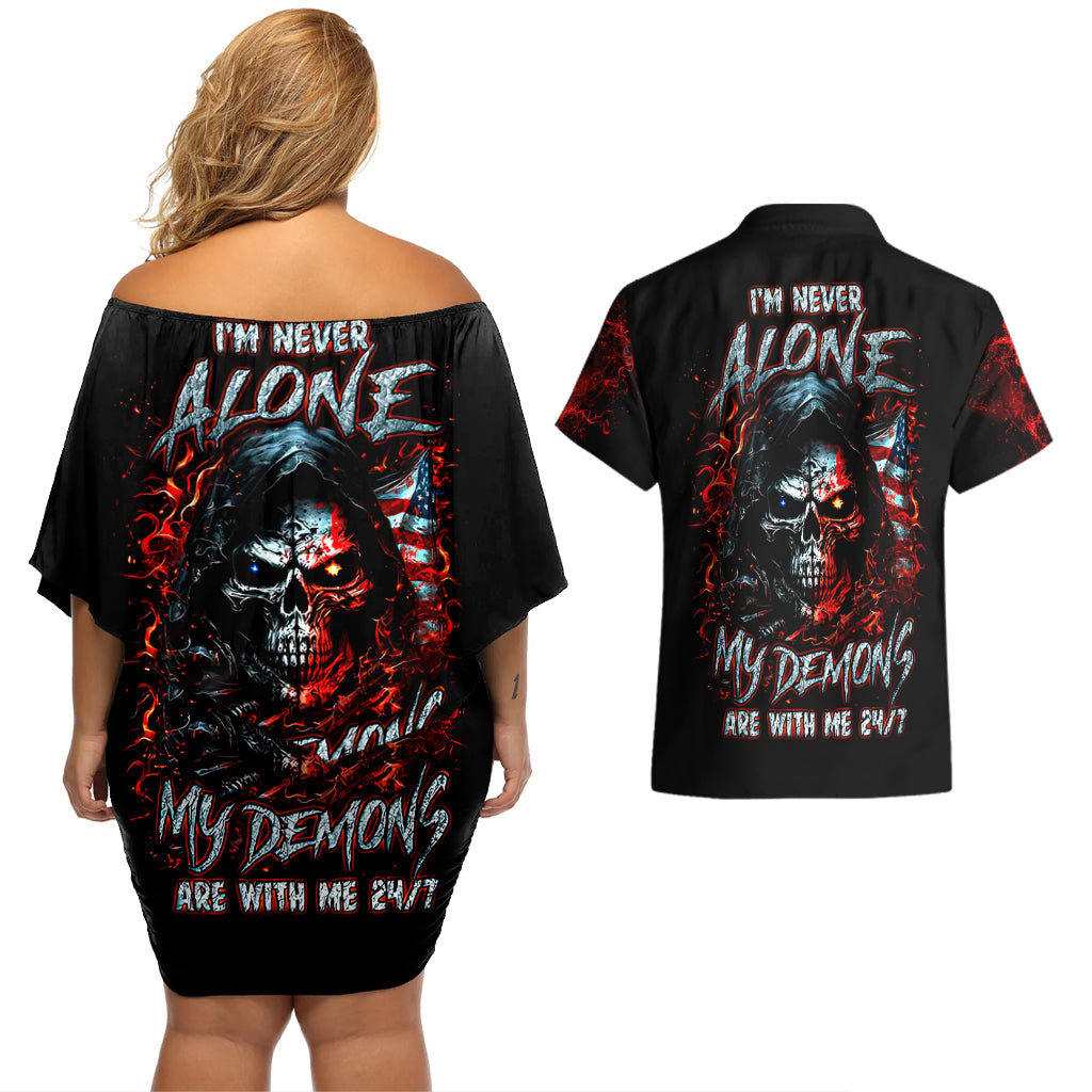 blood-skull-couples-matching-off-shoulder-short-dress-and-hawaiian-shirt-i-never-alone-my-demon-with-me-247