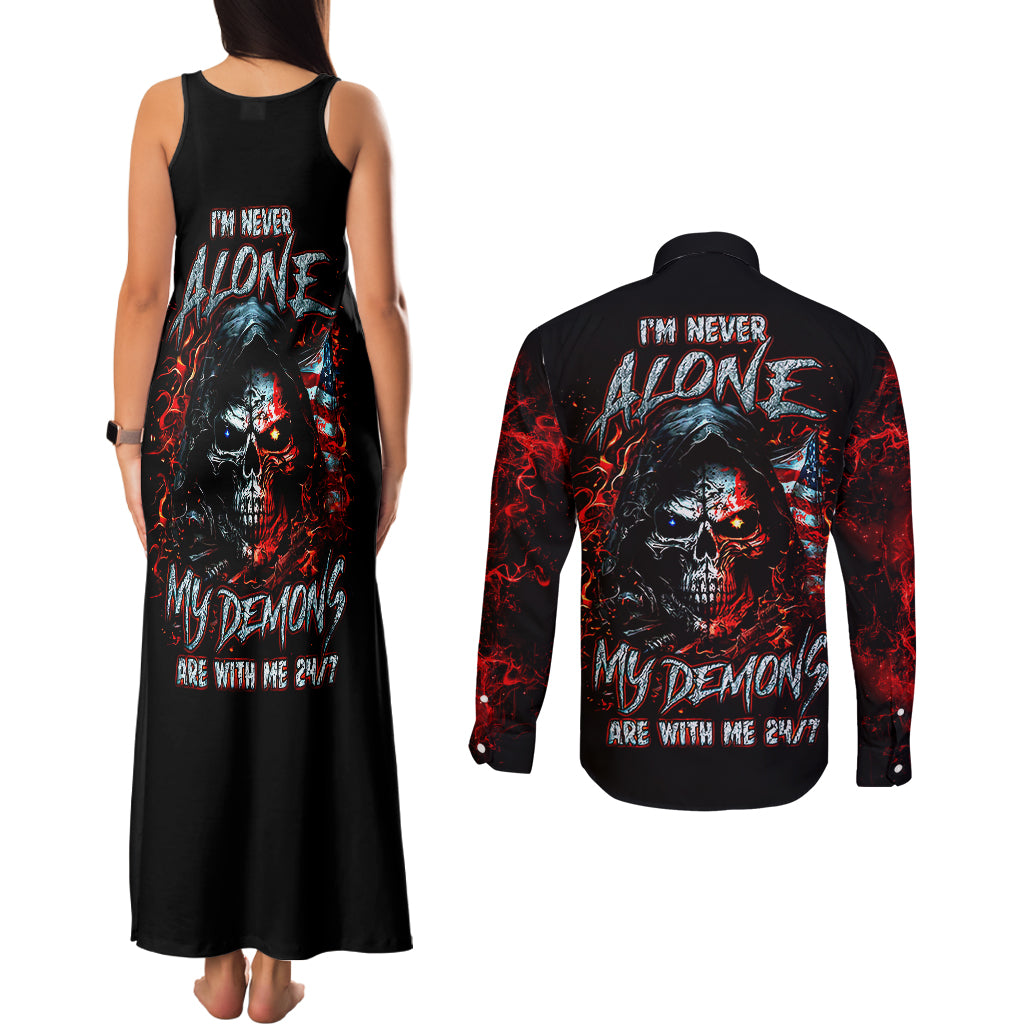 blood-skull-couples-matching-tank-maxi-dress-and-long-sleeve-button-shirts-i-never-alone-my-demon-with-me-247