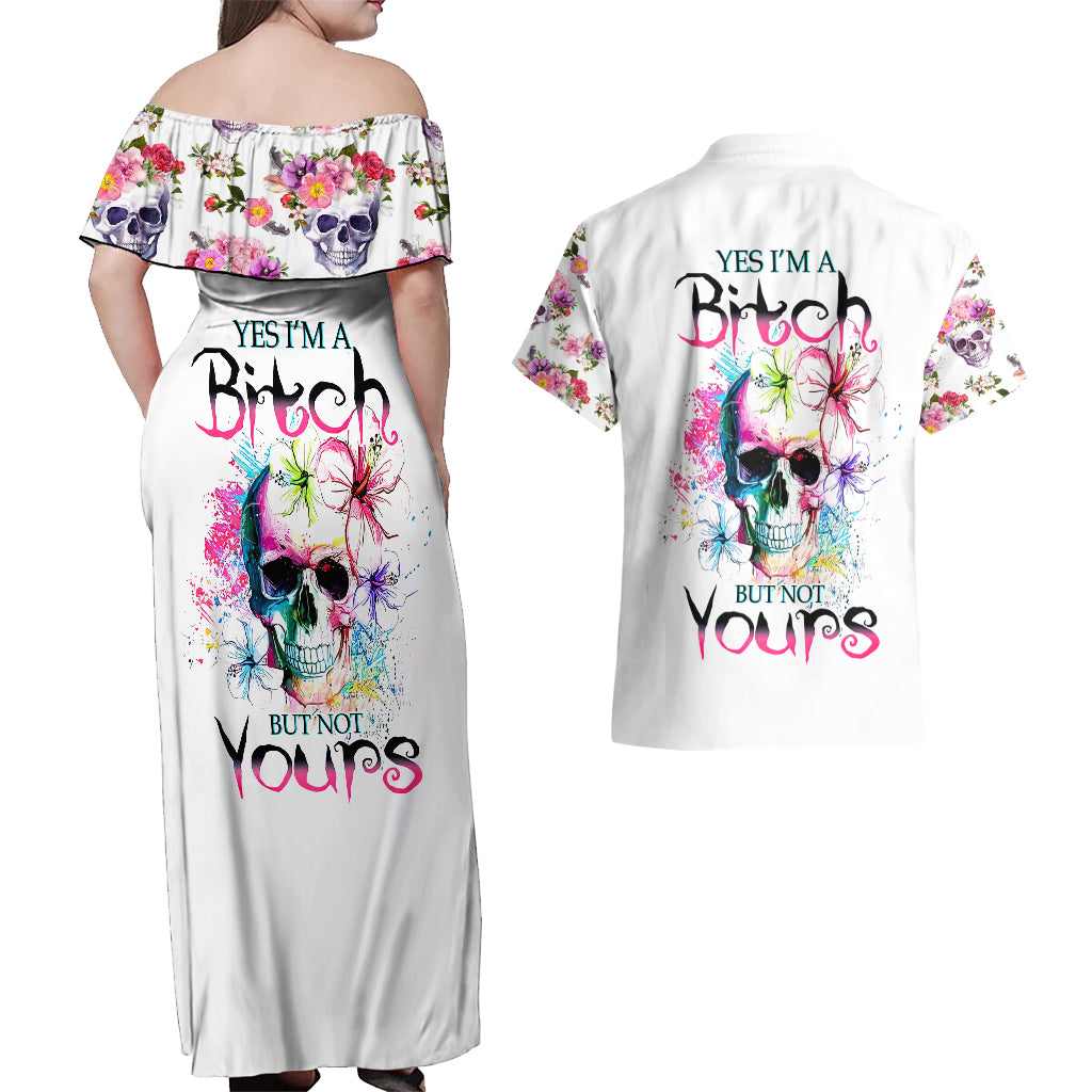 watercolor-skull-couples-matching-off-shoulder-maxi-dress-and-hawaiian-shirt-yes-im-bitch-but-not-your