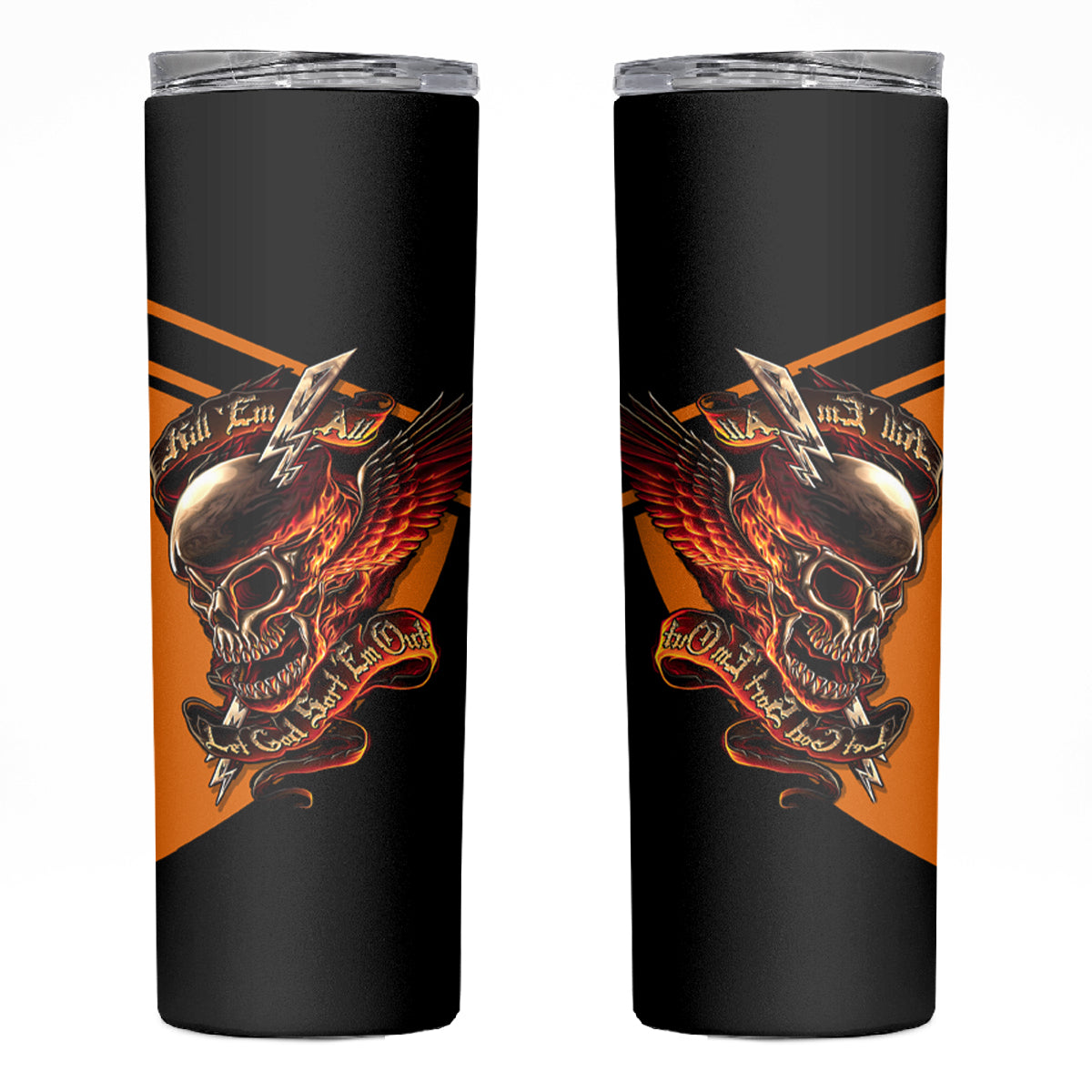 Wings Skull Skinny Tumbler Kill Them All