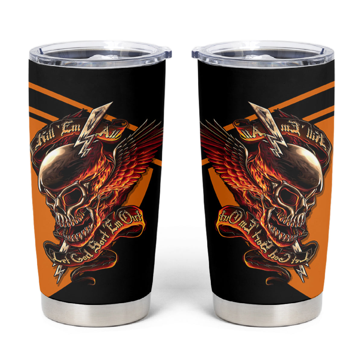 Wings Skull Tumbler Cup Kill Them All