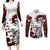 rose-skull-couples-matching-long-sleeve-bodycon-dress-and-long-sleeve-button-shirts-rose-skull-day-of-the-dead