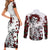 rose-skull-couples-matching-short-sleeve-bodycon-dress-and-long-sleeve-button-shirts-rose-skull-day-of-the-dead