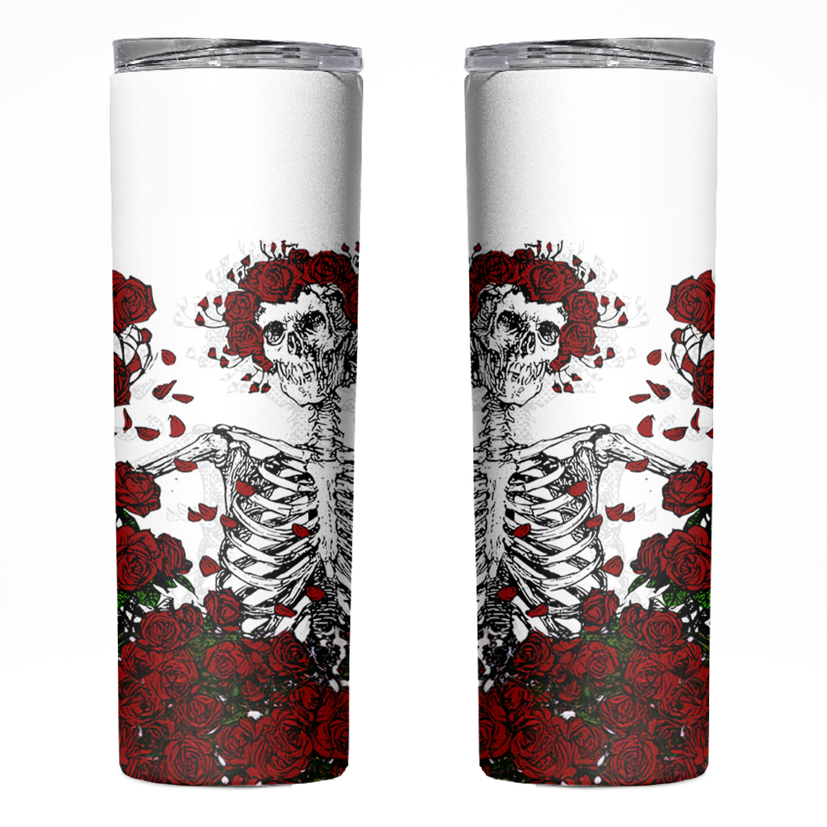 Rose Skull Skinny Tumbler Rose Skull Day Of The Dead