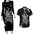 rose-skull-couples-matching-long-sleeve-bodycon-dress-and-hawaiian-shirt-white-rose-skull-day-of-the-dead