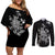 rose-skull-couples-matching-off-shoulder-short-dress-and-long-sleeve-button-shirts-white-rose-skull-day-of-the-dead