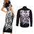 rose-skull-couples-matching-short-sleeve-bodycon-dress-and-long-sleeve-button-shirts-white-rose-skull-day-of-the-dead