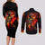 fire-skull-couples-matching-long-sleeve-bodycon-dress-and-long-sleeve-button-shirts-dead-fire-skeleton-scream