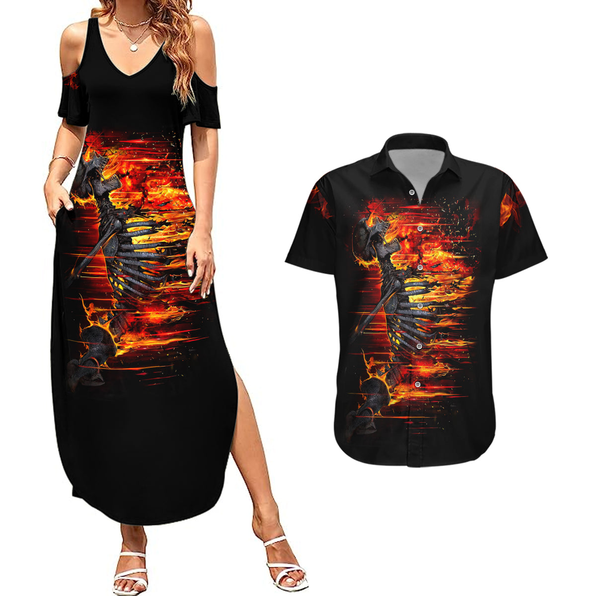 fire-skull-couples-matching-summer-maxi-dress-and-hawaiian-shirt-dead-fire-skeleton-scream