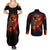 fire-skull-couples-matching-summer-maxi-dress-and-long-sleeve-button-shirts-dead-fire-skeleton-scream