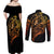 tattoo-skull-couples-matching-off-shoulder-maxi-dress-and-long-sleeve-button-shirts-golden-skull-face-tattoo