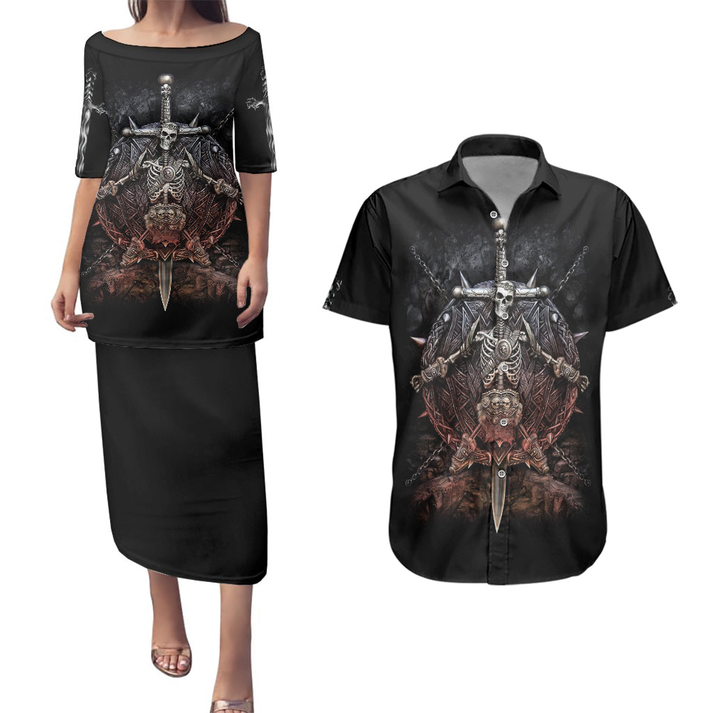 warrior-skull-couples-matching-puletasi-dress-and-hawaiian-shirt-skull-warrior-viking