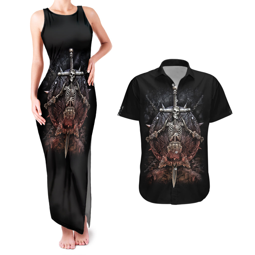 warrior-skull-couples-matching-tank-maxi-dress-and-hawaiian-shirt-skull-warrior-viking