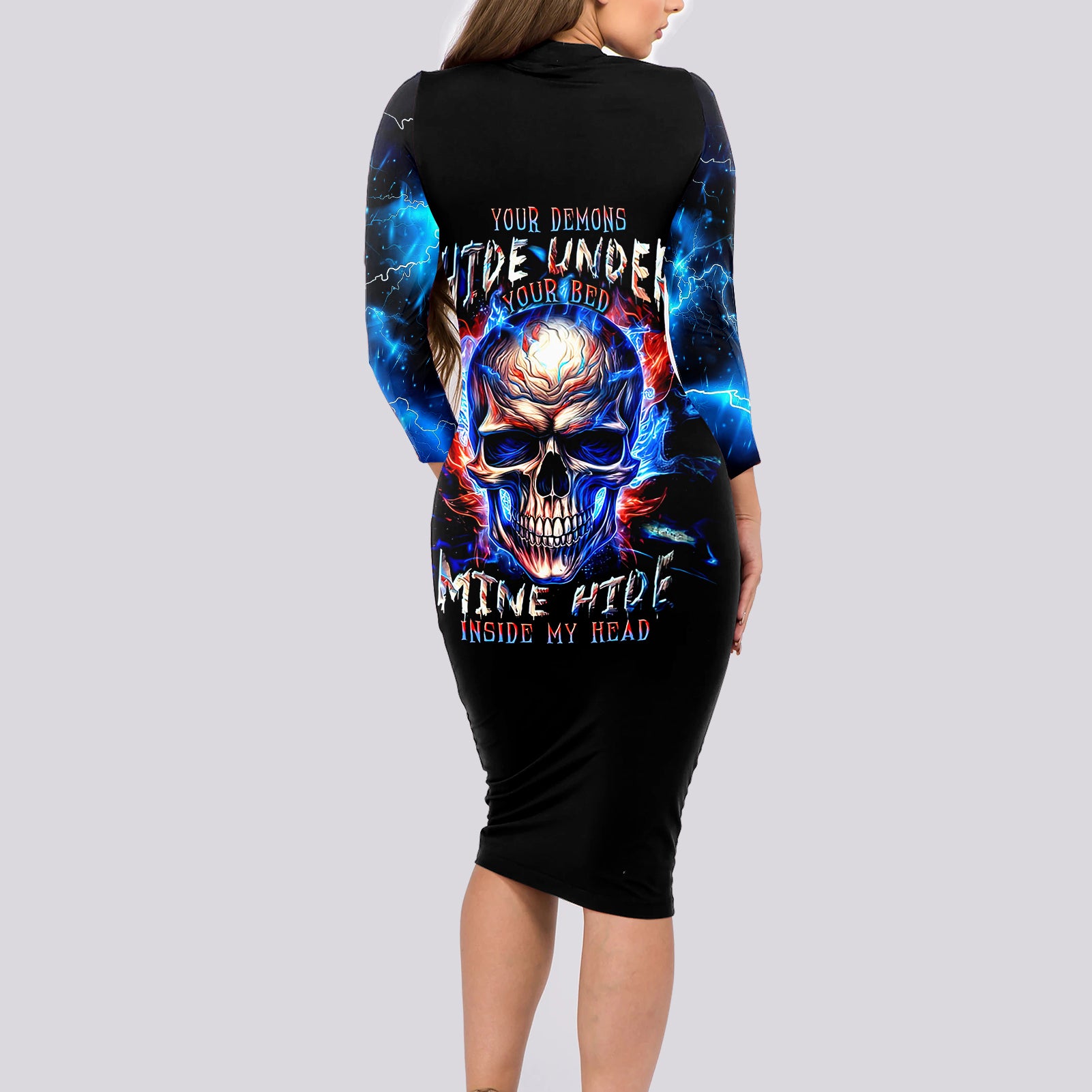 fire-skull-long-sleeve-bodycon-dress-your-demon-hide-under-your-bed