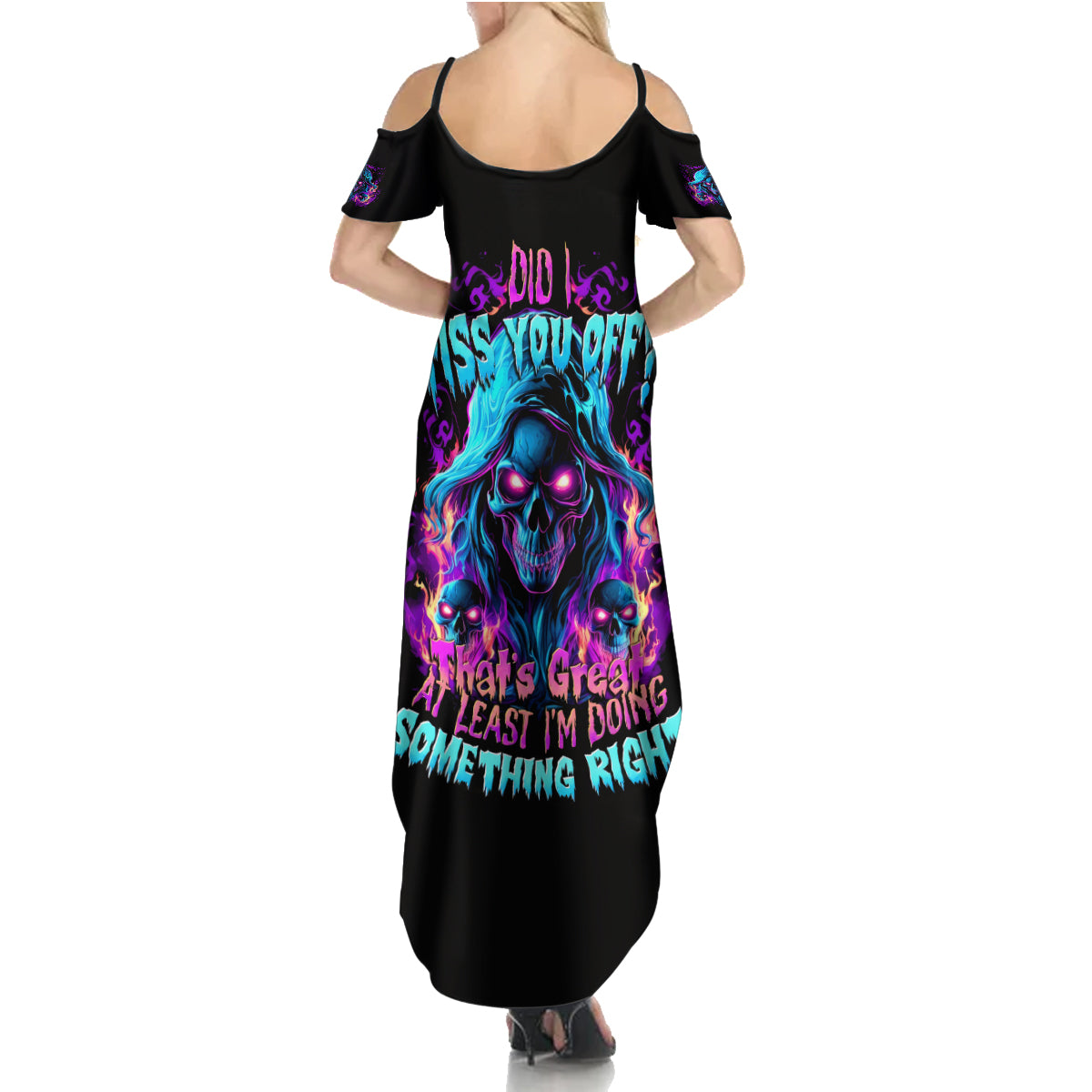 Flame Skull Summer Maxi Dress Did I Piss You Off That Great At Least I'm Doing Something Right