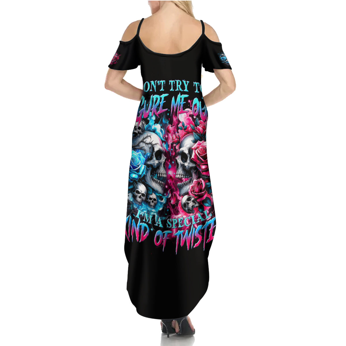 Couple Skull Summer Maxi Dress Don't Try To Figure Me Out I'm Special