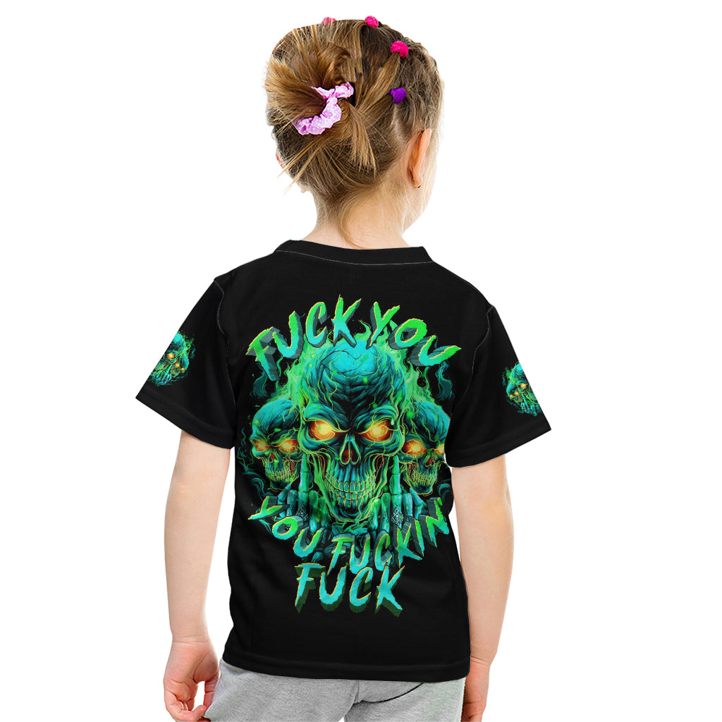 Flame Skull Kid T Shirt Fuck You You Fuckin Fuck