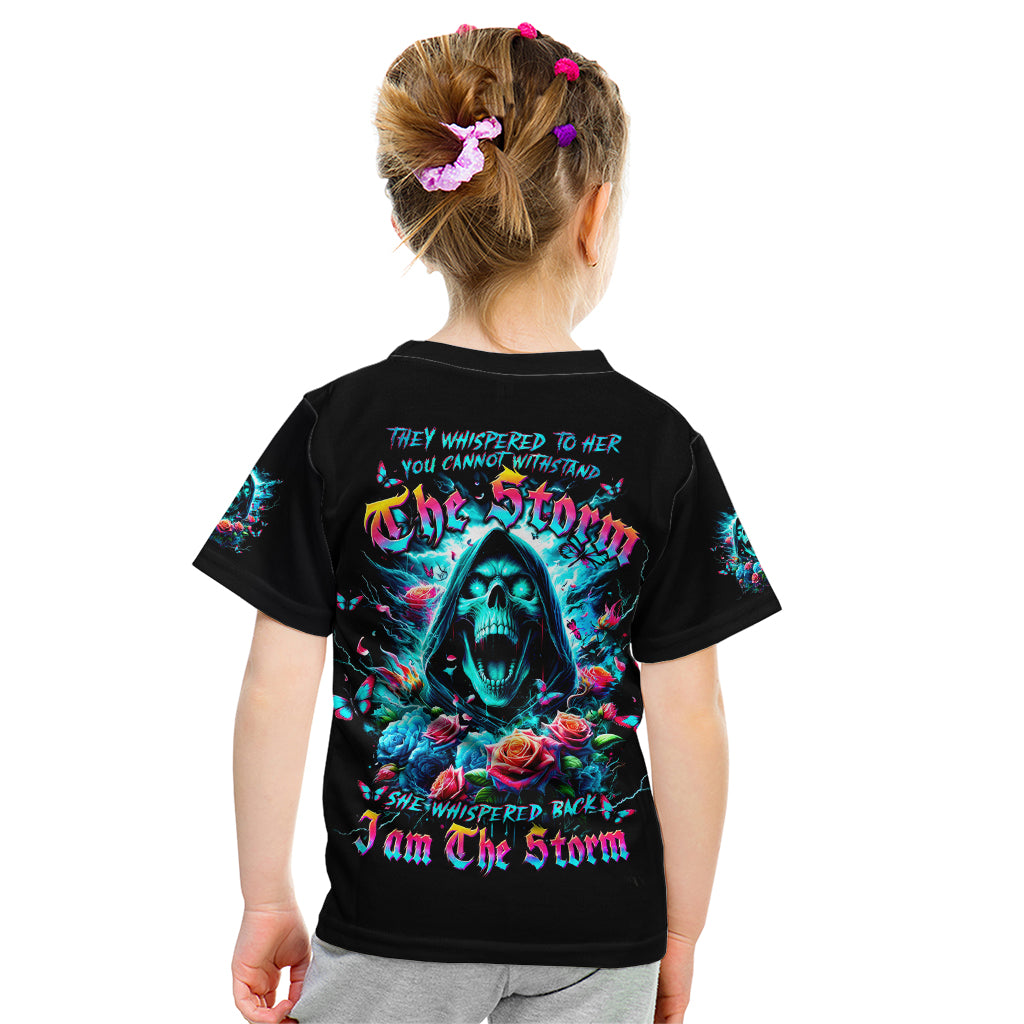 Rose Skull Kid T Shirt She Whispered Back Iam The Storm