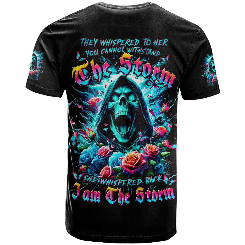 Rose Skull T Shirt She Whispered Back Iam The Storm