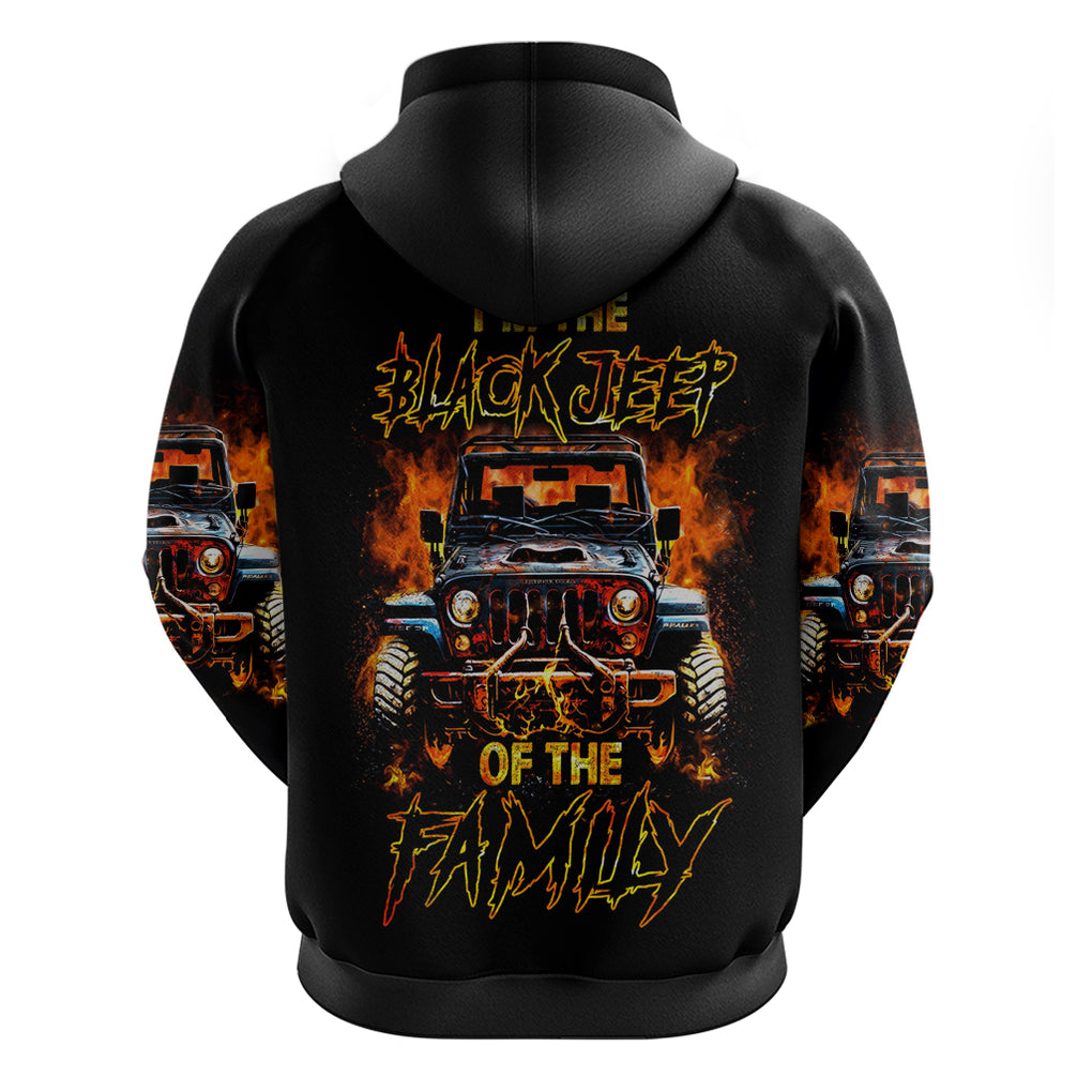 Flame Jeep Hoodie I'm The Black Jeep Of The Family