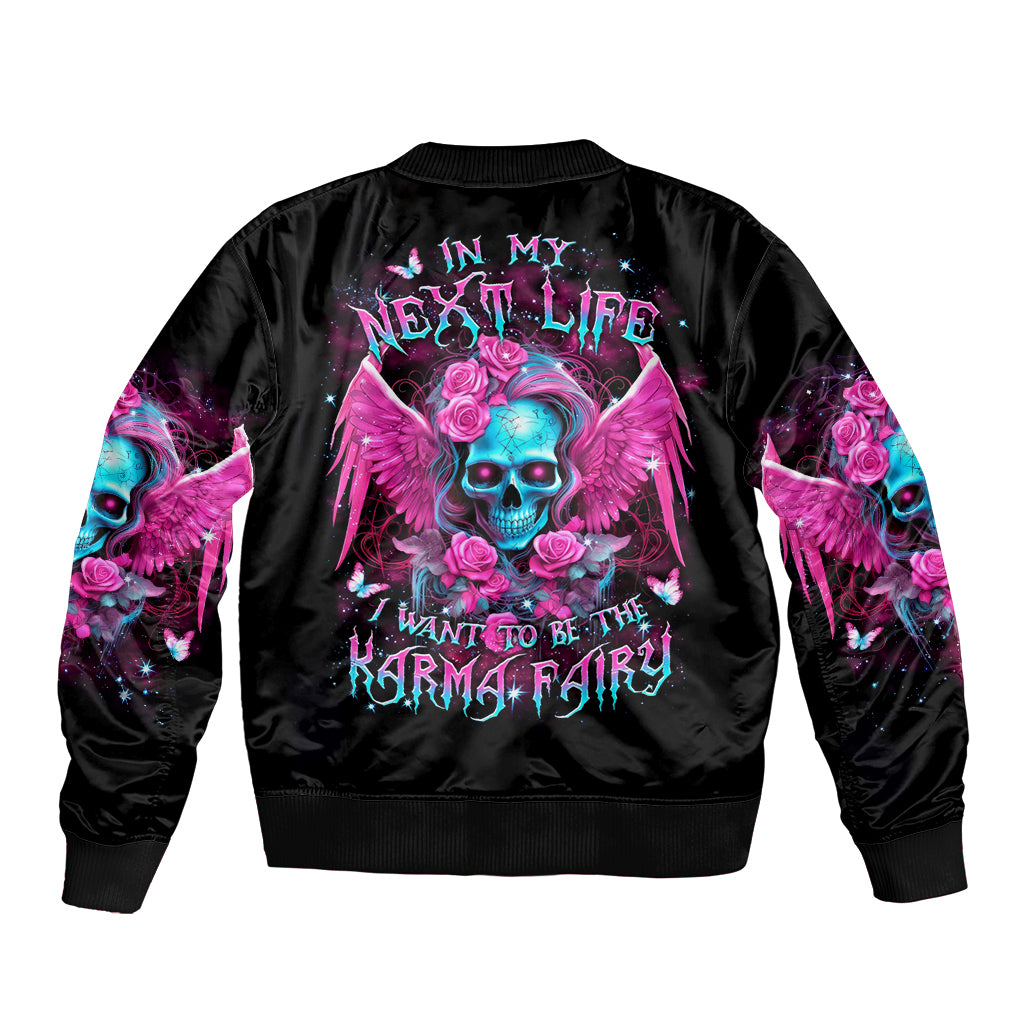 Skull Lady Bomber Jacket In My Next Life I Want To Be The Karma Fairy