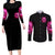 Skull Lady Couples Matching Long Sleeve Bodycon Dress and Long Sleeve Button Shirt Look Hot Be Cold