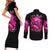 Skull Lady Couples Matching Short Sleeve Bodycon Dress and Long Sleeve Button Shirt Look Hot Be Cold