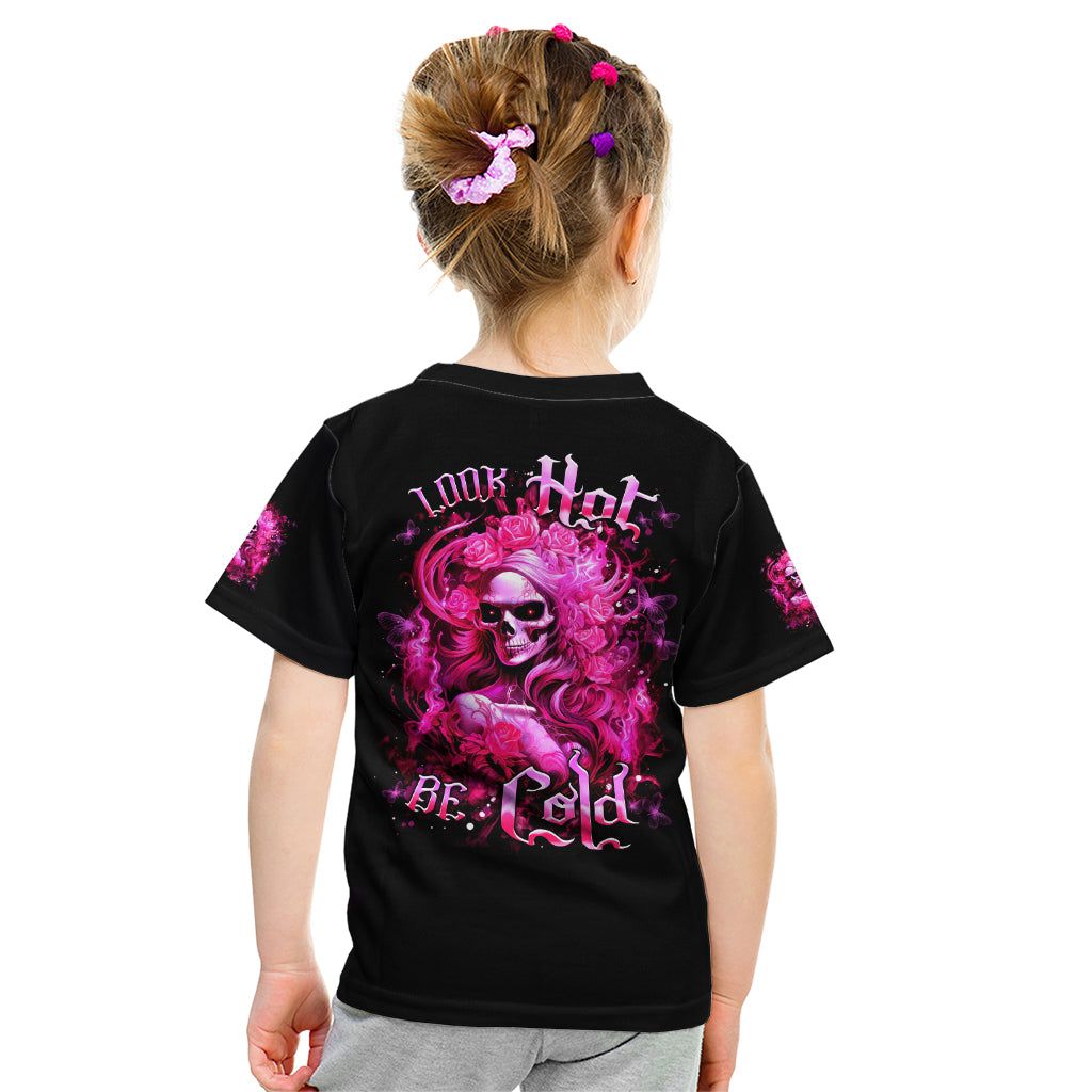 Skull Lady Kid T Shirt Look Hot Be Cold