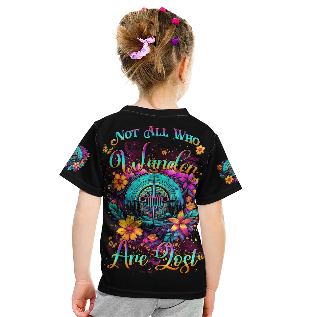 Flower Jeep Kid T Shirt Not All Who Wander Are Lost