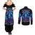 Skull Lady Couples Matching Summer Maxi Dress and Long Sleeve Button Shirt Rose Skull She Whispered Back Iam The Storm