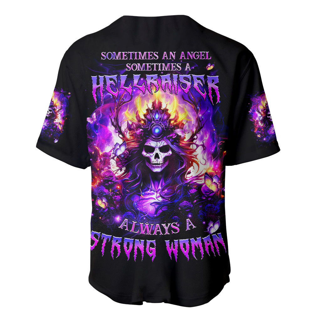 Queen Skull Baseball Jersey Sometimes An Angel Somethimes Hellraiser Always A Strong Woman