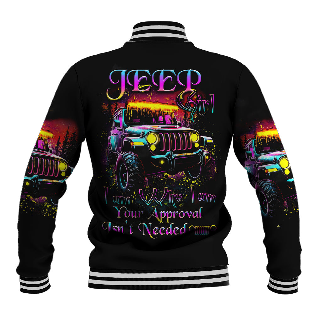 Glowing Jeep Baseball Jacket Jeep Girl Iam Who Iam Your Approval Isn't Needed