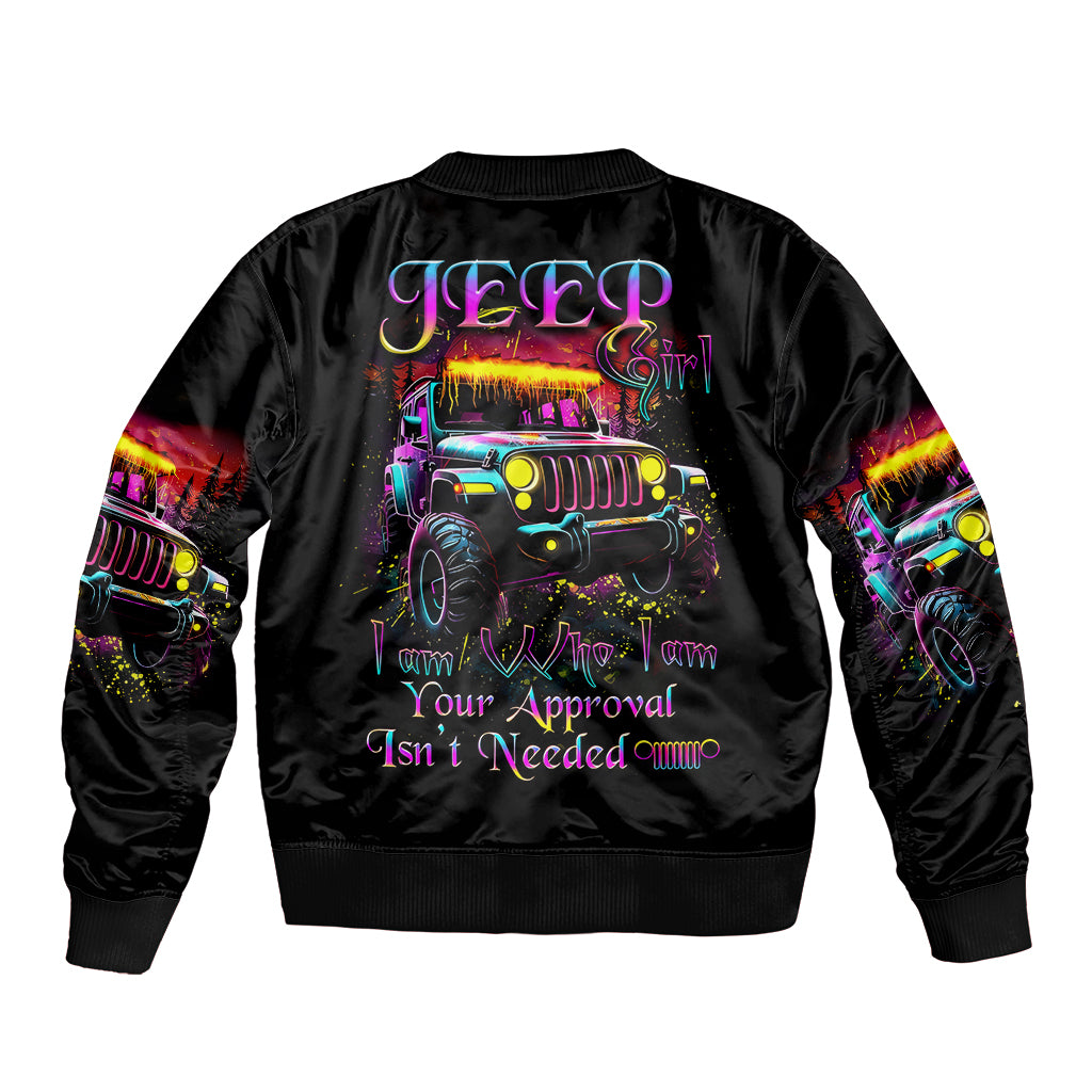 Glowing Jeep Bomber Jacket Jeep Girl Iam Who Iam Your Approval Isn't Needed