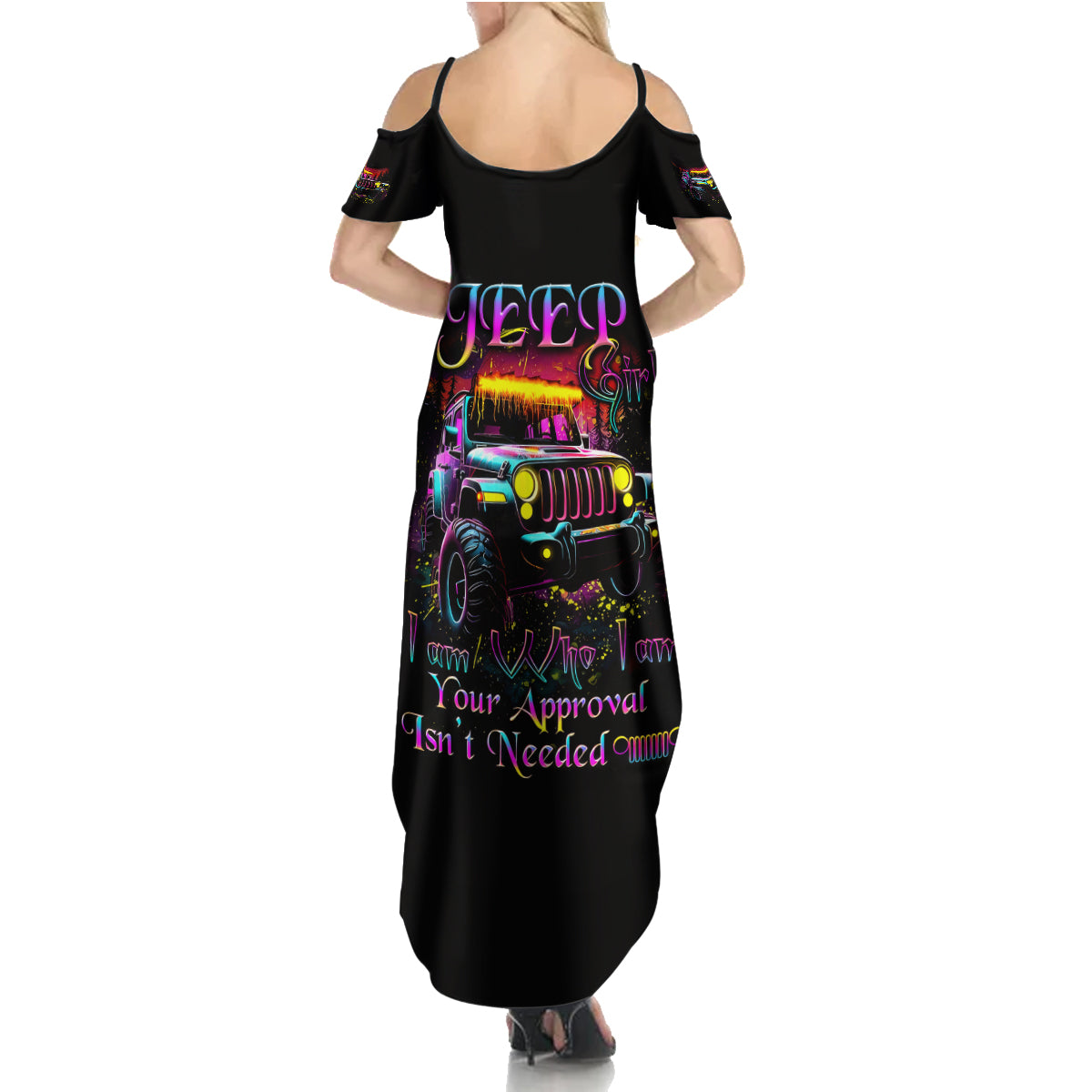 Glowing Jeep Summer Maxi Dress Jeep Girl Iam Who Iam Your Approval Isn't Needed